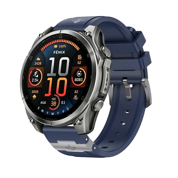 SEURE "The Shark" Garmin Watch Band — Classic Edition — Azul prateado / 26mm