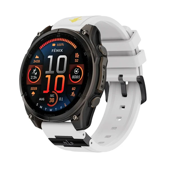 SEURE "The Shark" Garmin Watch Band — Classic Edition — Branco preto / 26mm