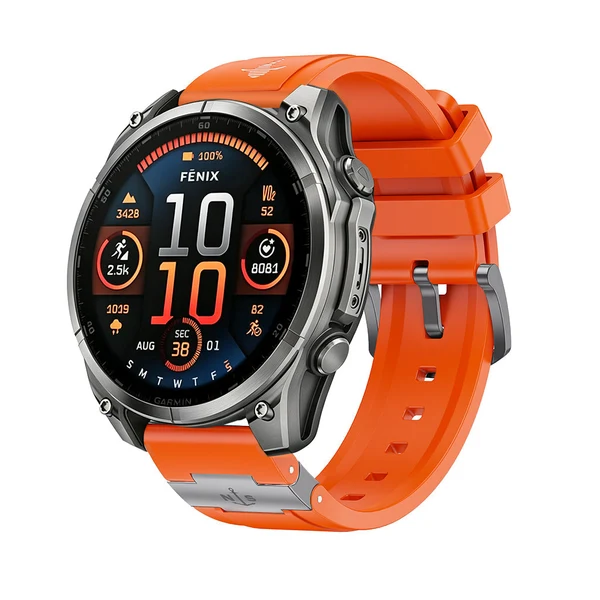 SEURE "The Shark" Garmin Watch Band — Classic Edition — Laranja prateado / 26mm