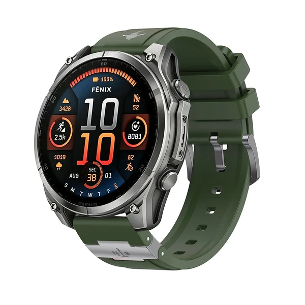 SEURE "The Shark" Garmin Watch Band — Classic Edition — Verde prateado / 26mm
