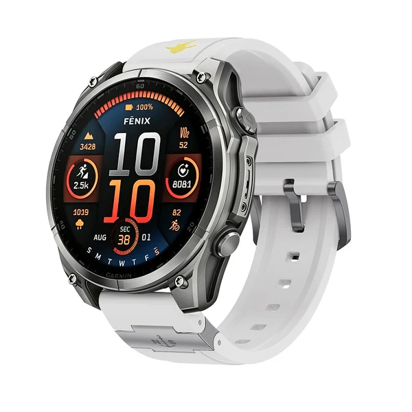SEURE "The Shark" Garmin Watch Band — Classic Edition — Branco prateado / 26mm