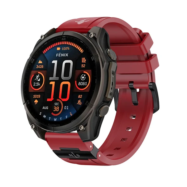SEURE "The Shark" Garmin Watch Band — Classic Edition — Vermelho preto / 26mm