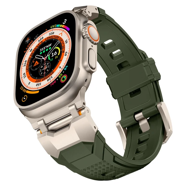 The Airfoil Band — Verde – adaptador prateado / 46mm/45mm/44mm