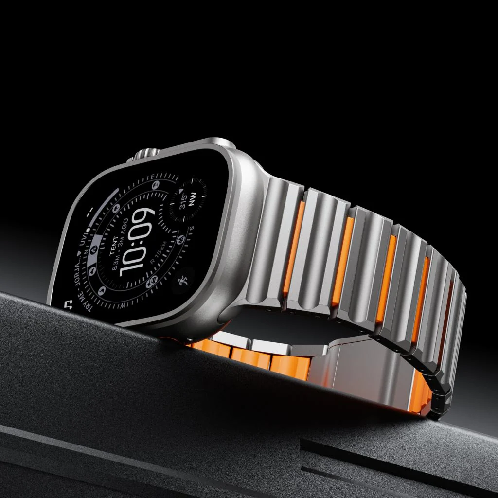 The GEMINI Wave Titanium Band, detail