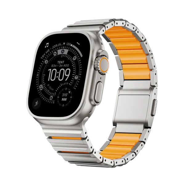 The GEMINI Wave Titanium Band — Titanium oranje / 46mm/45mm/44mm