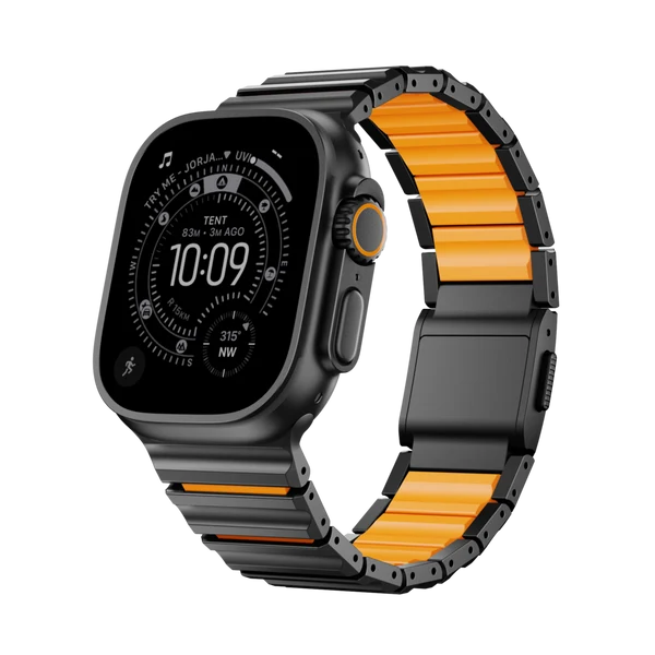 The GEMINI Wave Titanium Band — Zwart oranje / 46mm/45mm/44mm