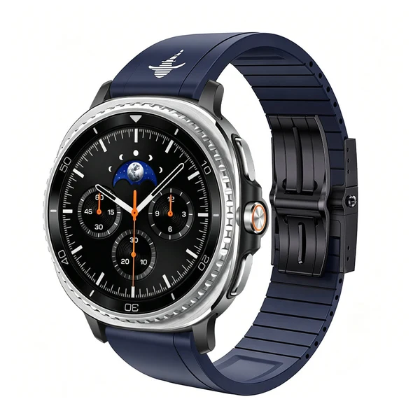 The Shark — Fine Watchmaking Grade FKM Samsung Galaxy Watch Band — Blau – Schließe Schwarz / Galaxy Watch8 40mm/44mm