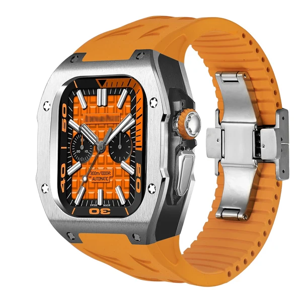 RM7006 Titanium — Srebrno-czarny / Pomarańczowy / 49 mm