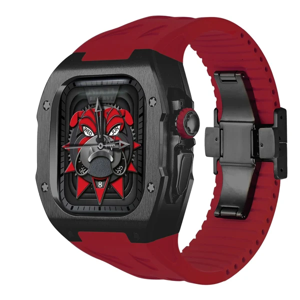 RM7006 Titanium — Czarny / Czerwony / 49 mm