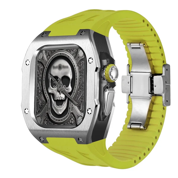 RM7006 Titanium — Srebrno-czarny / Zielony / 49 mm