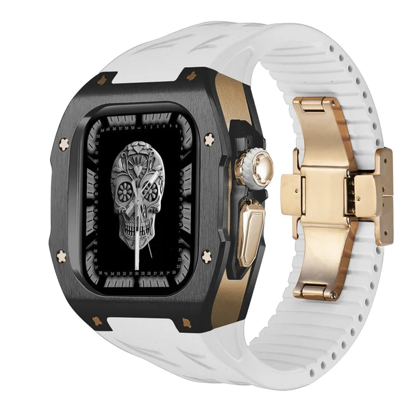RM7006 Titanium — Czarno-złoty / Biały / 49 mm