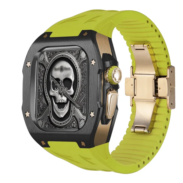 RM7006 Titanium — Czarno-złoty / Zielony / 49 mm