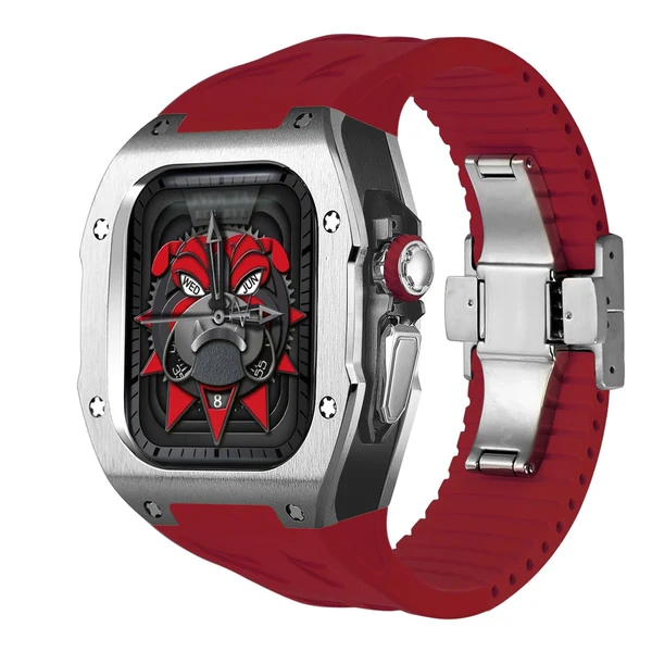 RM7006 Titanium — Srebrno-czarny / Czerwony / 49 mm