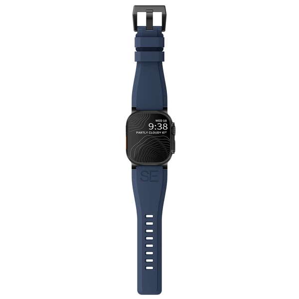 Ultra-Wide Sports Band For Apple Watch Ultra — Blau – Schließe Schwarz / 49mm