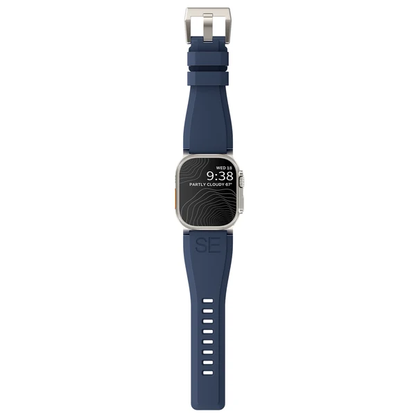 Ultra-Wide Sports Band For Apple Watch Ultra — Blau – Schließe Silber / 49mm