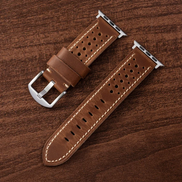 Vintage Racing Leather Band For Apple Watch, vue 3 sur 9