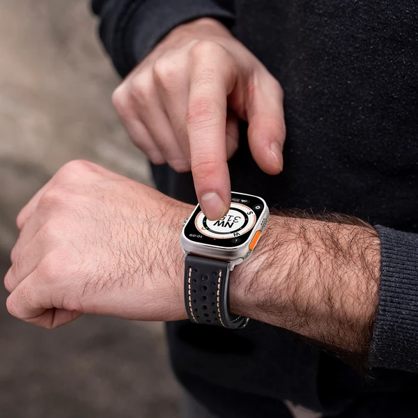 Vintage Racing Leather Band For Apple Watch, vue 7 sur 9