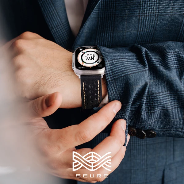 Vintage Racing Leather Band For Apple Watch, vue 6 sur 9