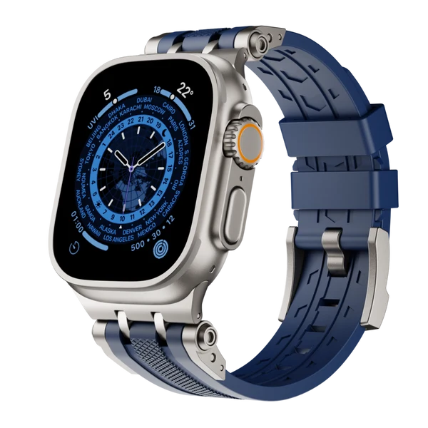 The Mobile Suit Band — Blauwe band – titanium adapter / 46mm/45mm/44mm