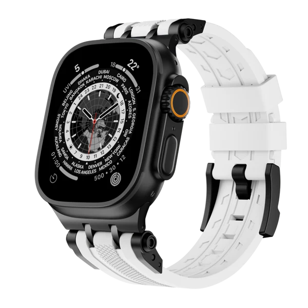 The Mobile Suit Band — Witte band – zwarte adapter / 46mm/45mm/44mm