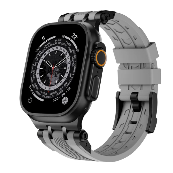 The Mobile Suit Band — Grijze band – zwarte adapter / 46mm/45mm/44mm