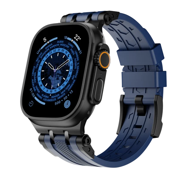 The Mobile Suit Band — Blauwe band – zwarte adapter / 46mm/45mm/44mm